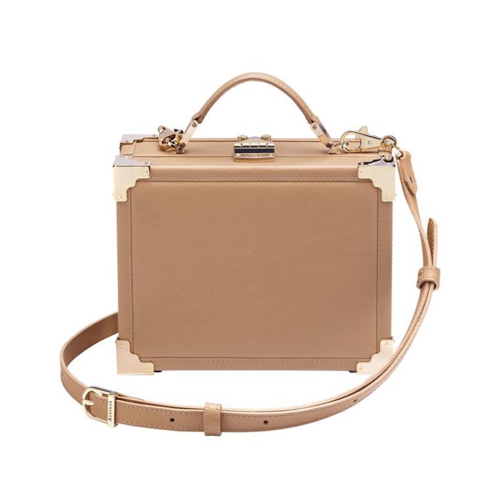 Aspinal of London Classic Structured Box Satchel in Tan